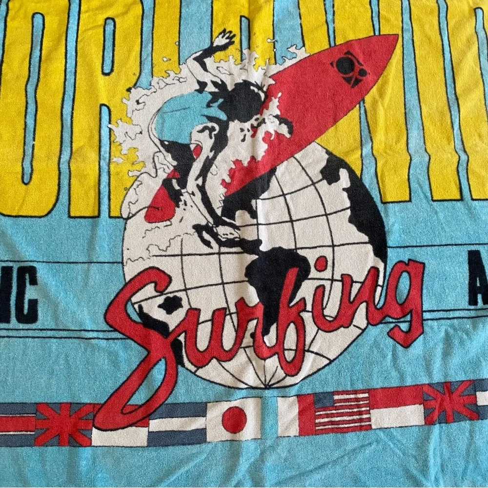 Vintage OP Ocean Pacific Oversized Beach Towel World Surfing
